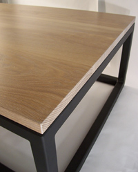 White Oak Top with Black Steel Base - Coffee Table