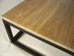 White Oak Top with Black Steel Base - Coffee Table