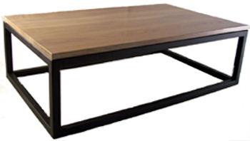 pk steel White Oak Top with Black Steel Base - Coffee Table