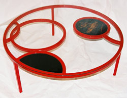 red round table